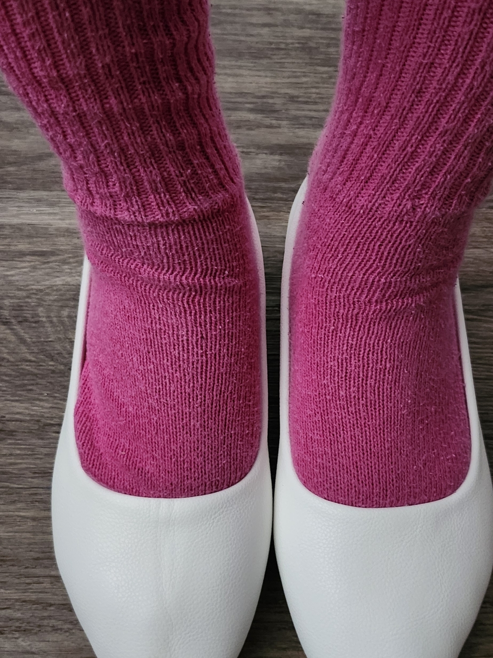 White Women's Ballet Flats in Pink - Classic Casual Slip-Ons